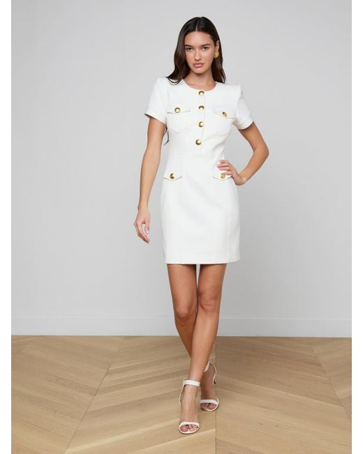L'Agence White Cori Mini Dress
