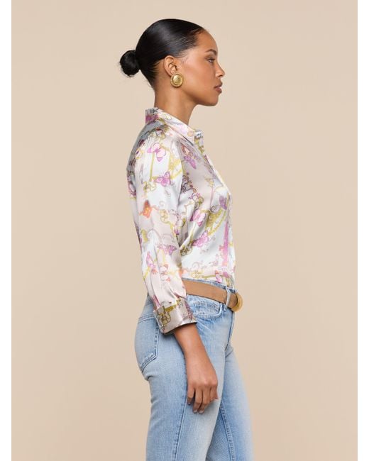 Chemisier En Soie Dani, Imprimé Toile Style Baroque Coloré L'Agence en coloris Blue