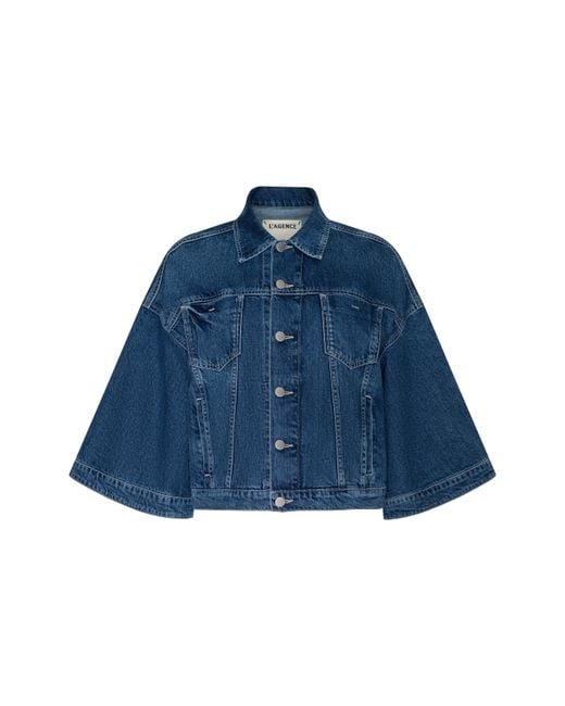 L'Agence Blue Silas Cape Jacket
