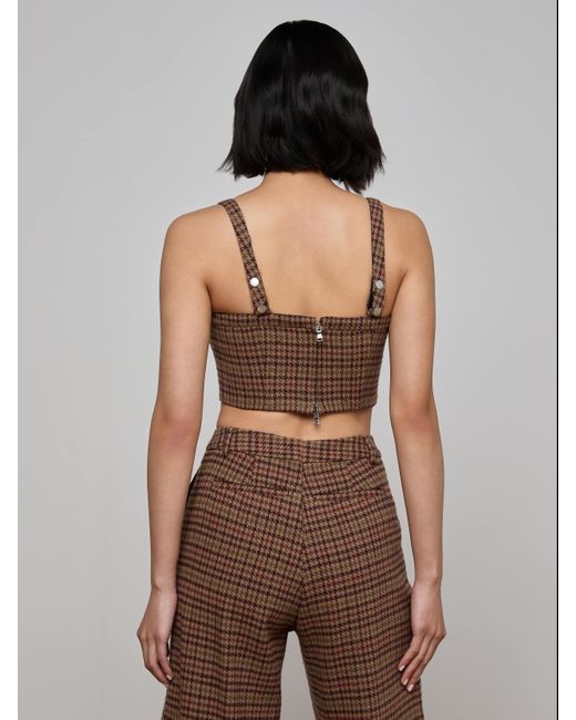 Top Corset Tiffany, Marron À Motif Pied-De-Poule Multicolore L'Agence en coloris Brown