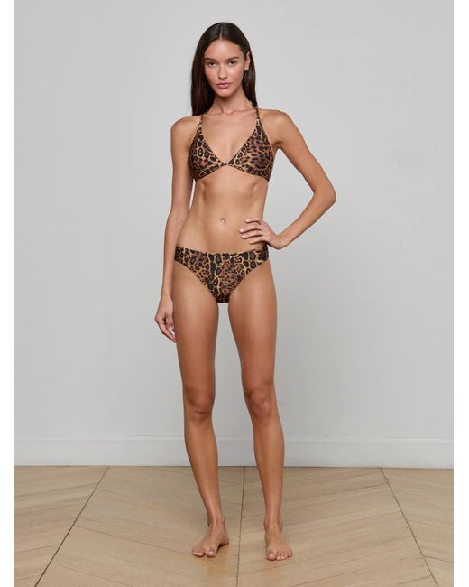 Haut De Bikini Triangle Annabelle, Imprimé Léopard Marron L'Agence en coloris Multicolor