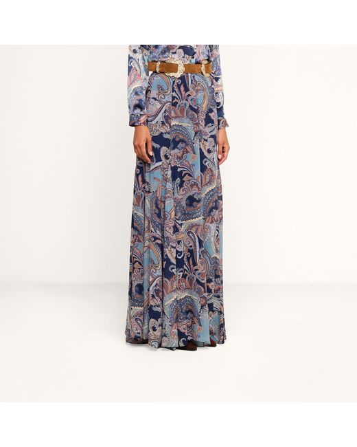 L'Agence Blue Patrica Maxi Skirt