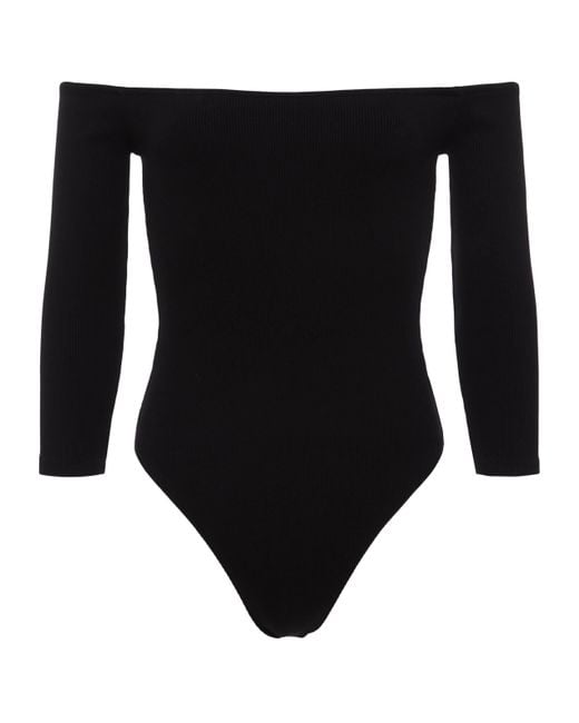 L'Agence Black 'Agence Evelyn Off-The-Shoulder Bodysuit