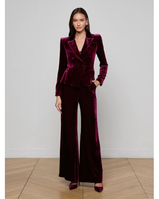 Blazer En Velours Marie, Bordeaux Foncé L'Agence en coloris Red