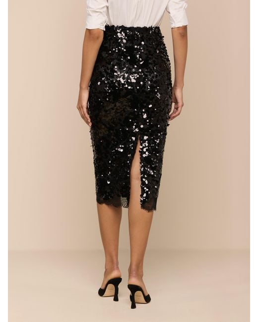 L'Agence Natural Makena Sequin Pencil Skirt