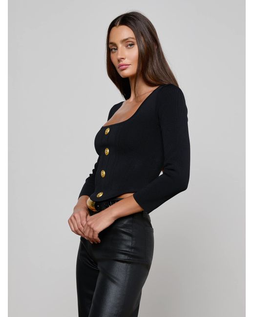 Top Sasha, Noir/Doré L'Agence en coloris Black