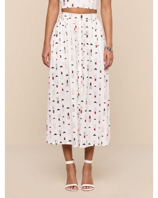 L'Agence Natural Seina Poplin Midi Skirt