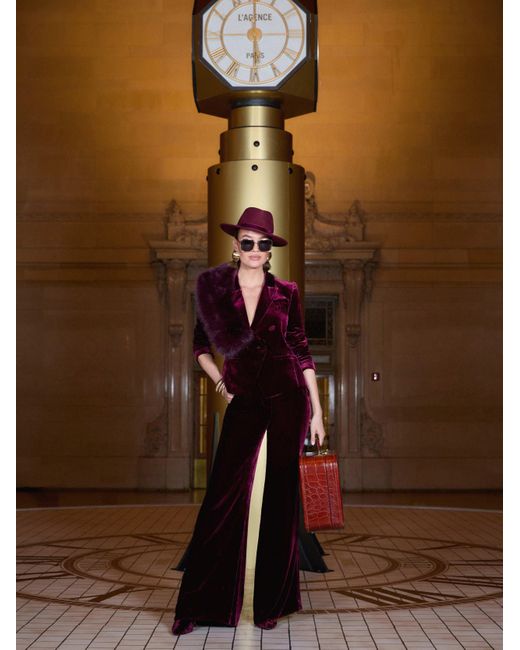 Blazer En Velours Marie, Bordeaux Foncé L'Agence en coloris Red