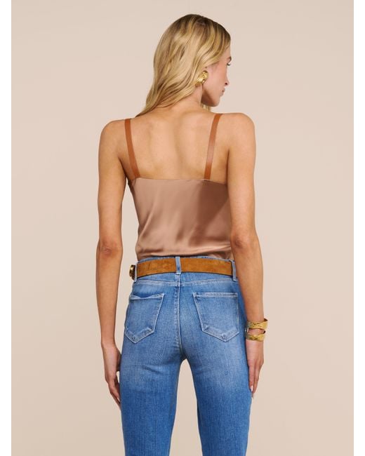 L'Agence Natural Lux Silk Buckle-Strap Camisole