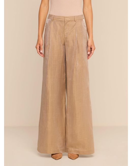 L'Agence Natural Allanah Linen-Blend Trouser