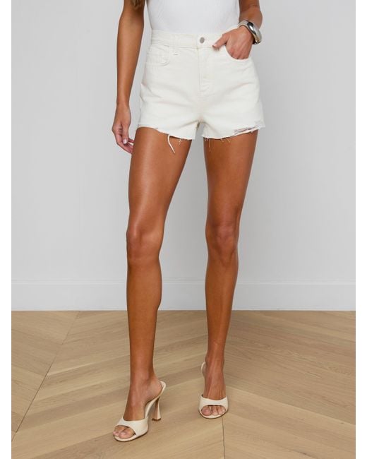 L'Agence White Clark Distressed Jean Short
