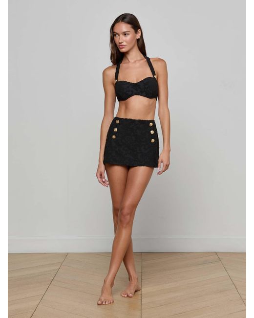 L'Agence Black Coco Swim Skirt