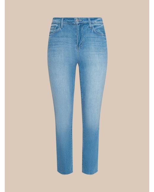 L'Agence Blue Sada Cropped Slim-Leg Jean