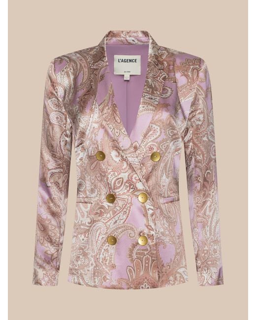 L'Agence Pink Colin Silk Blazer
