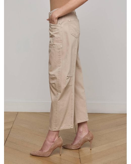 L'Agence Natural Cody Cropped Barrel-Leg Jean