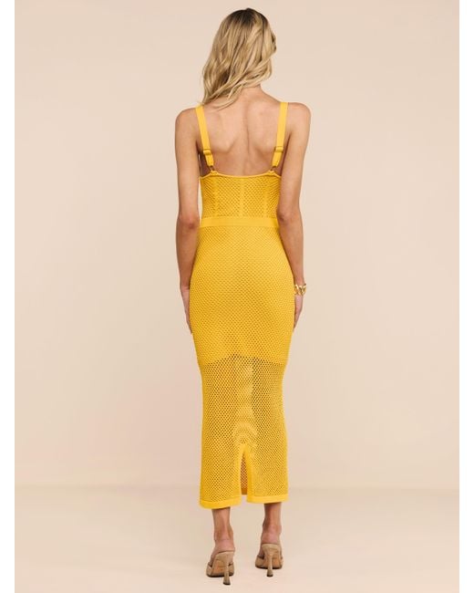 L'Agence Yellow Michelle Knit Dress