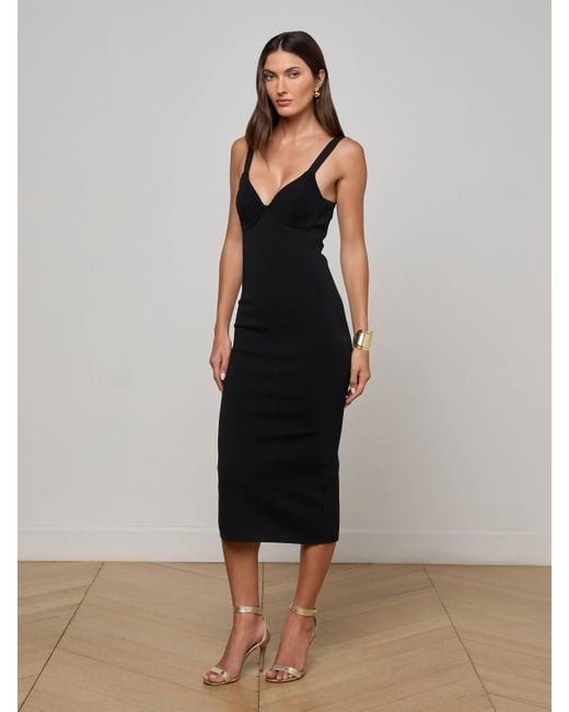 Robe En Maille Jimena, Noir L'Agence en coloris Black