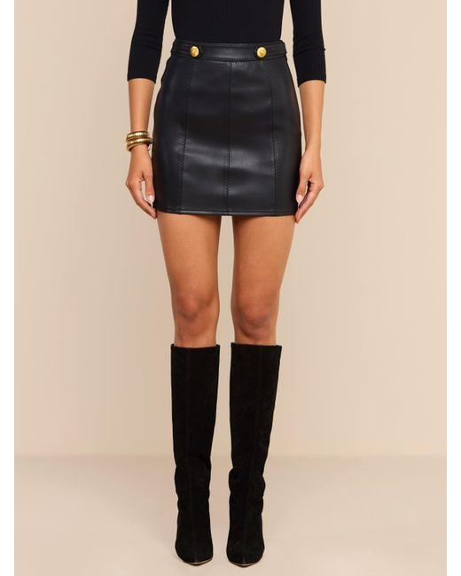L'Agence Black Arlena Vegan Leather Mini Skirt