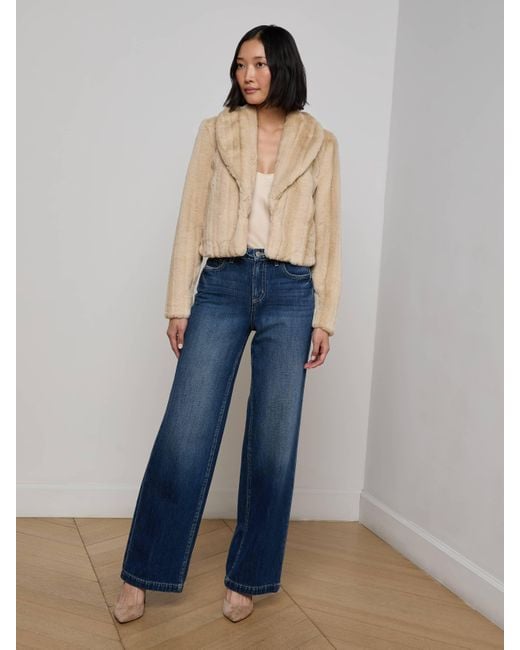 Veste En Fourrure Synthétique Davy, Fourrure À Rayures Latte L'Agence en coloris Natural