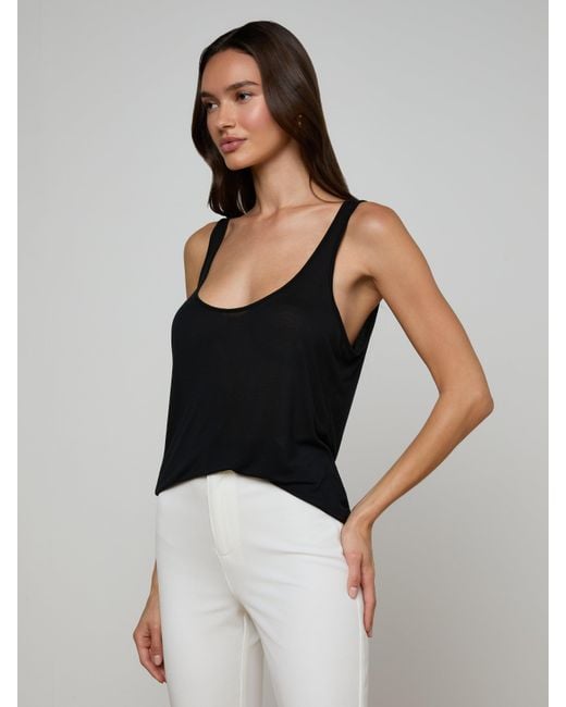 L'Agence Black 'Agence Celia Scoopneck Tank Top