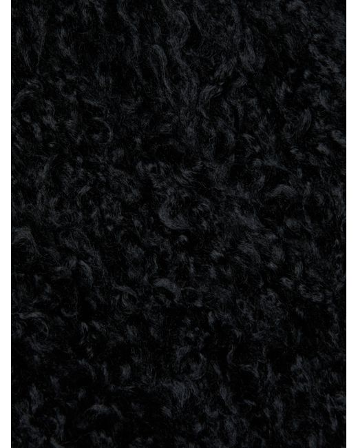 L'Agence Black Aura Cropped Faux Fur Jacket
