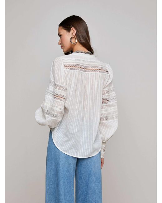 L'Agence White 'Agence Kiera Blouse Top