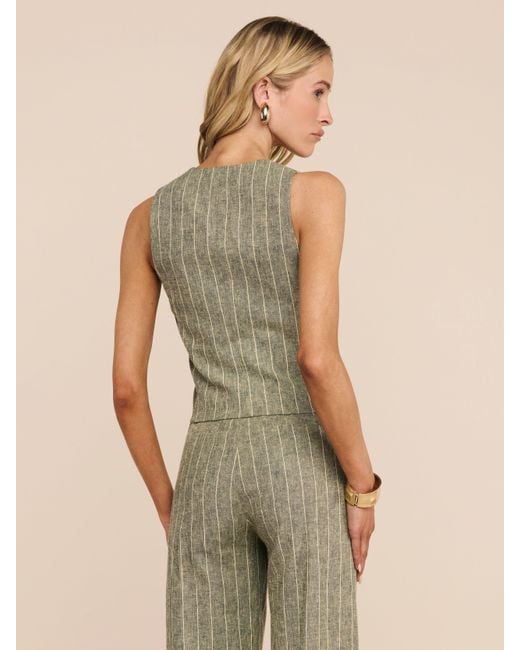 L'Agence Green Drina Linen-Blend Vest
