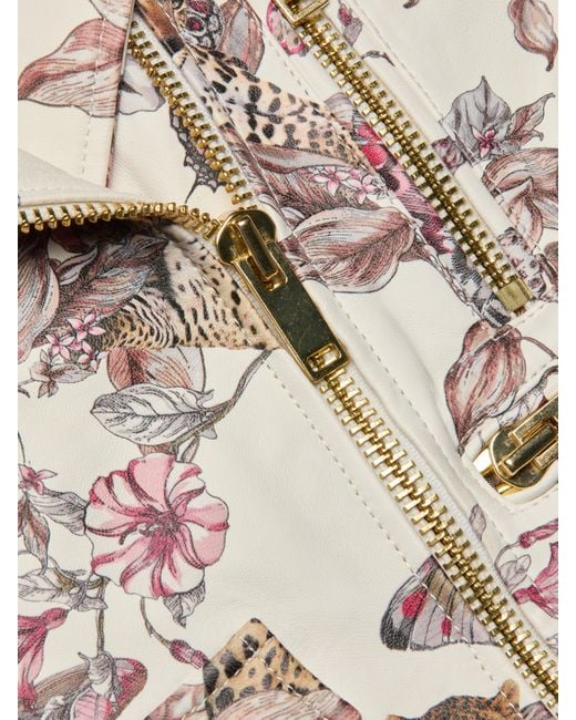 Blouson En Cuir Blakely, Blanc À Imprimé Jungle Papillons Coloré L'Agence en coloris Multicolor