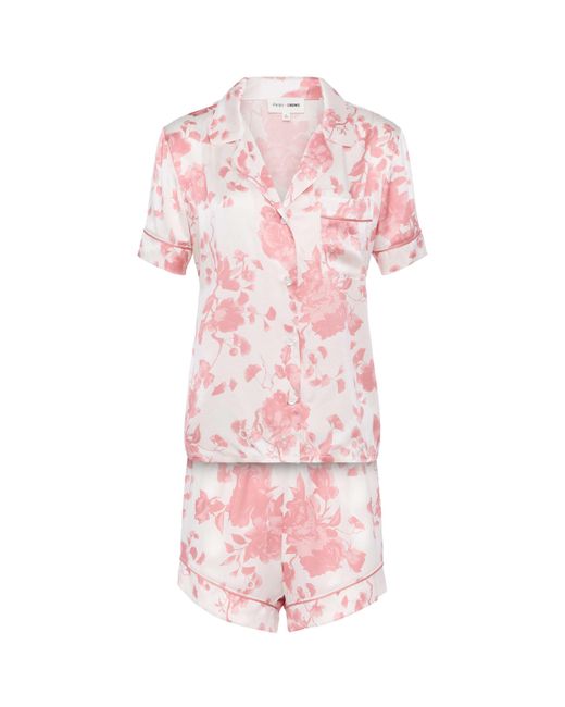 L'Agence White Inez Silk Short Pajama Set