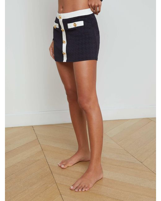 L'Agence Black Coco Color Blocked Skirt Cover Up