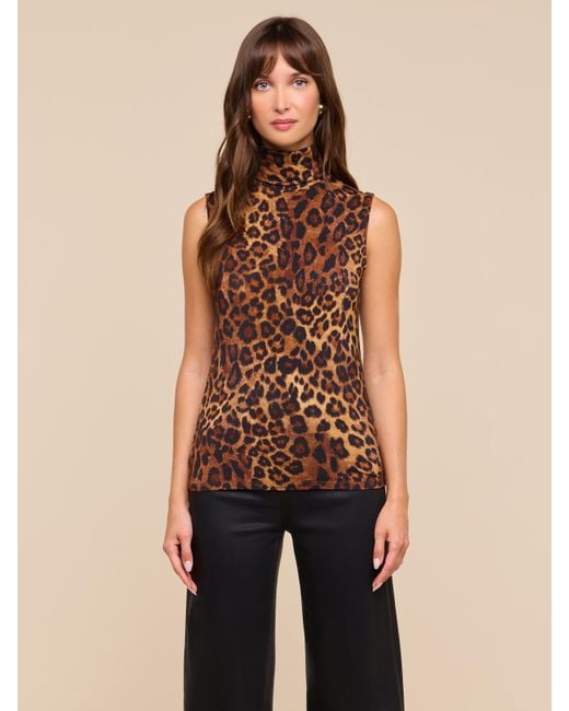 L'Agence Brown Ceci Sleeveless Turtleneck