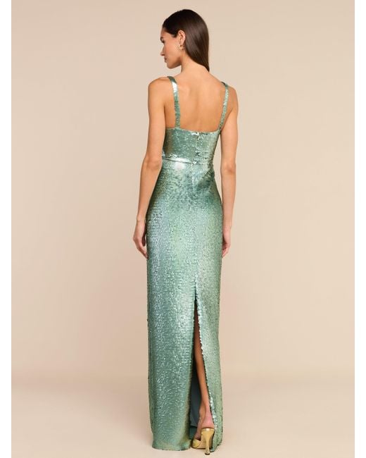 L'Agence Green Karma Sequin Maxi Dress