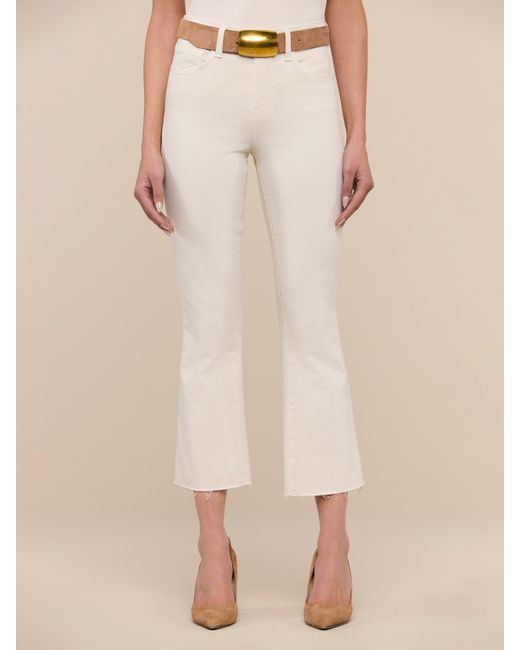 L'Agence White Kendra Cropped Flare Jean