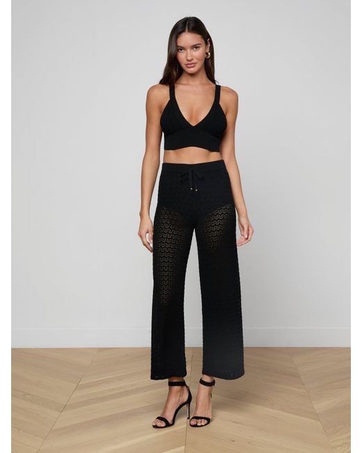 L'Agence Black Reverie Pointelle Knit Bralette
