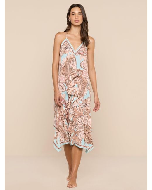 Robe De Plage Elise, Bleu Glacé À Imprimé Cachemire Marron L'Agence en coloris Natural
