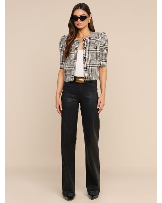 L'Agence Multicolor Allegra Cropped Tweed Jacket
