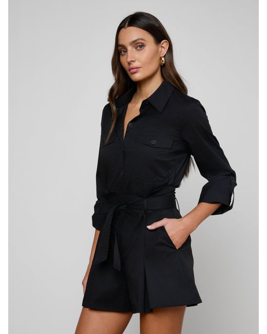 L'Agence Black Pearson Poplin Shirt