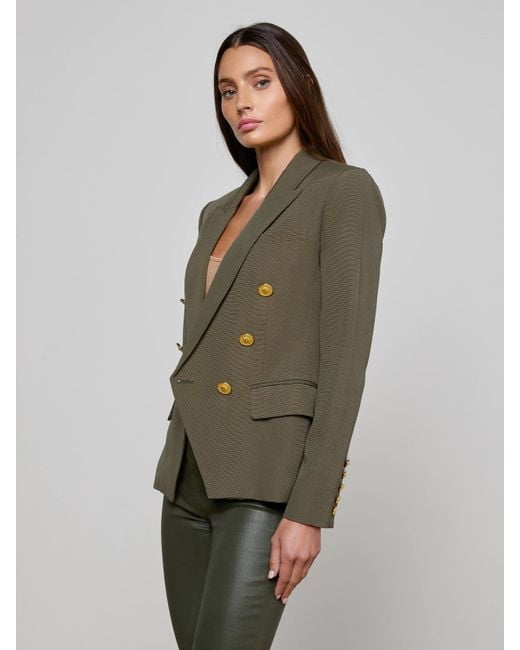 Blazer Croisé Kenzie, Foncé/Motif Pied-De-Poule L'Agence en coloris Green