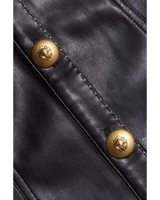 L'Agence Black Apolline Vegan Leather Dress