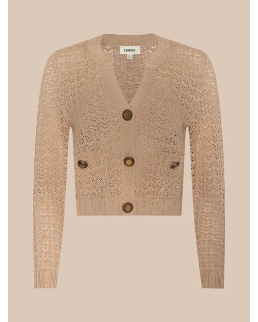 L'Agence Natural Orla Pointelle Knit Cardigan