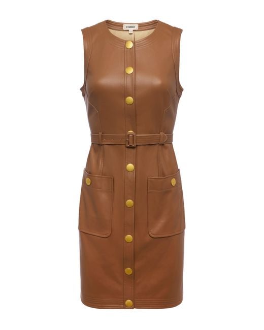 L'Agence Multicolor Ronin Vegan Leather Dress