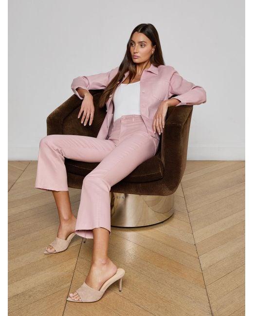 L'Agence Pink 'Agence Janelle Coated Jean Jacket