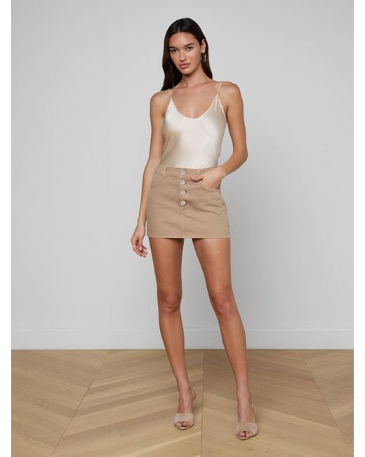 L'Agence Multicolor Solene Jean Mini Skirt