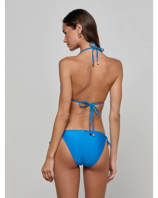 L'Agence Blue Kristin Triangle Bikini Top