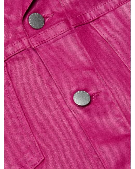 L'Agence Pink Janelle Coated Jean Jacket