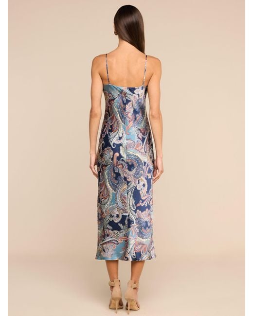 L'Agence Blue Seridie Silk Slip Dress