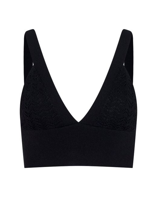 L'Agence Black Reverie Pointelle Knit Bralette