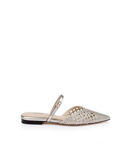 L'Agence White Jacklyn Leather Flat Mule