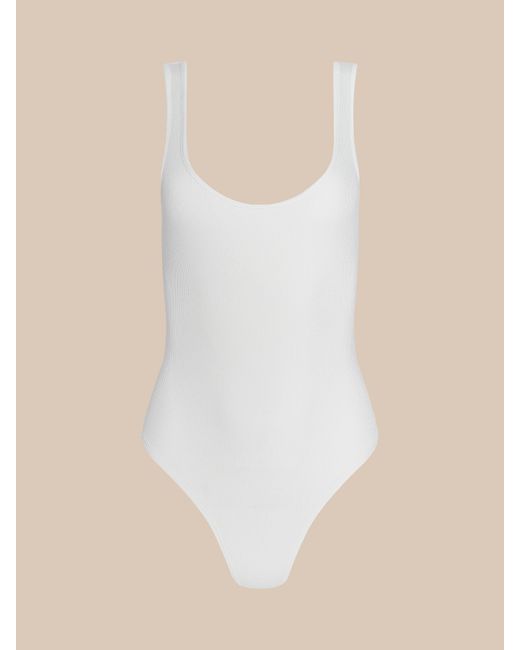 L'Agence White Nica Scoopneck Bodysuit