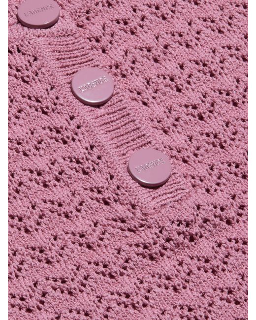 L'Agence Pink 'Agence Carven Pointelle Knit Tank Top